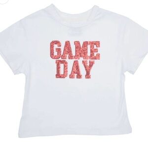 NWT Azaharia Red Sequin Game Day Boxy Tee Shirt YL 10/12